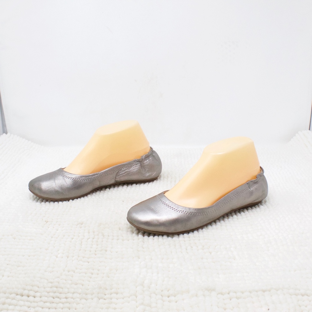 SALE! LL Bean Silver Pewter Ballet Flats Size 7 - Picture 3 of 8
